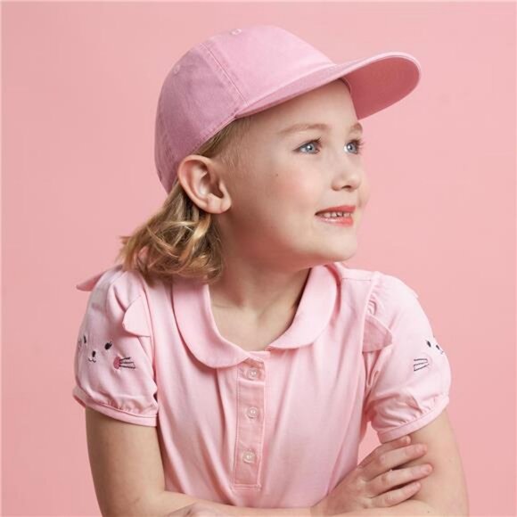 Kids Washed Low Profile Cotton and Denim UPF 50+ Plain Baseball Cap Hat - Picture 2 of 7